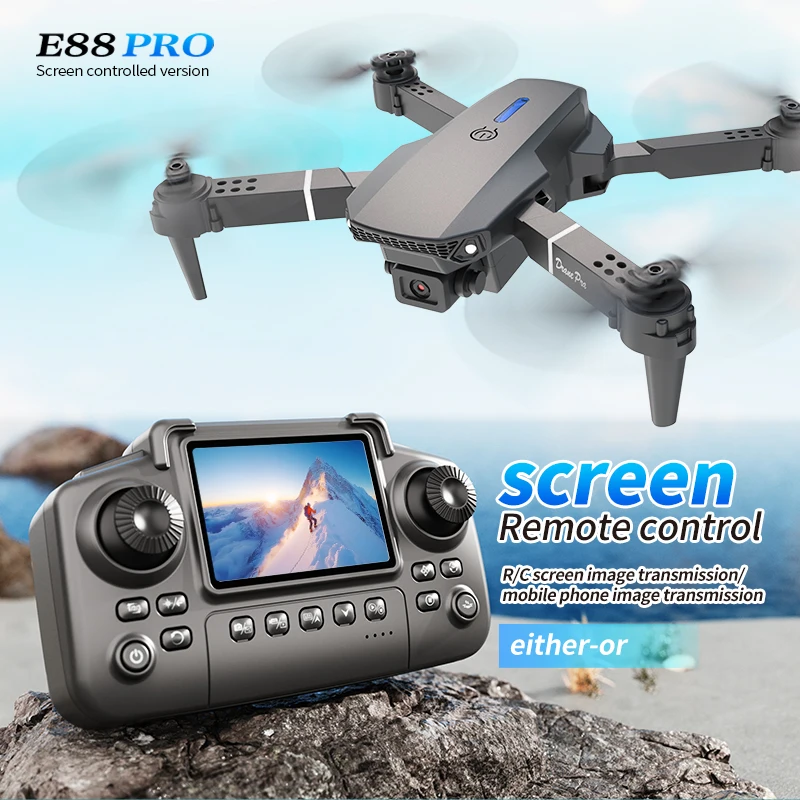 Drone Kit Professional - Drone professionnel E88 PRO avec écran,