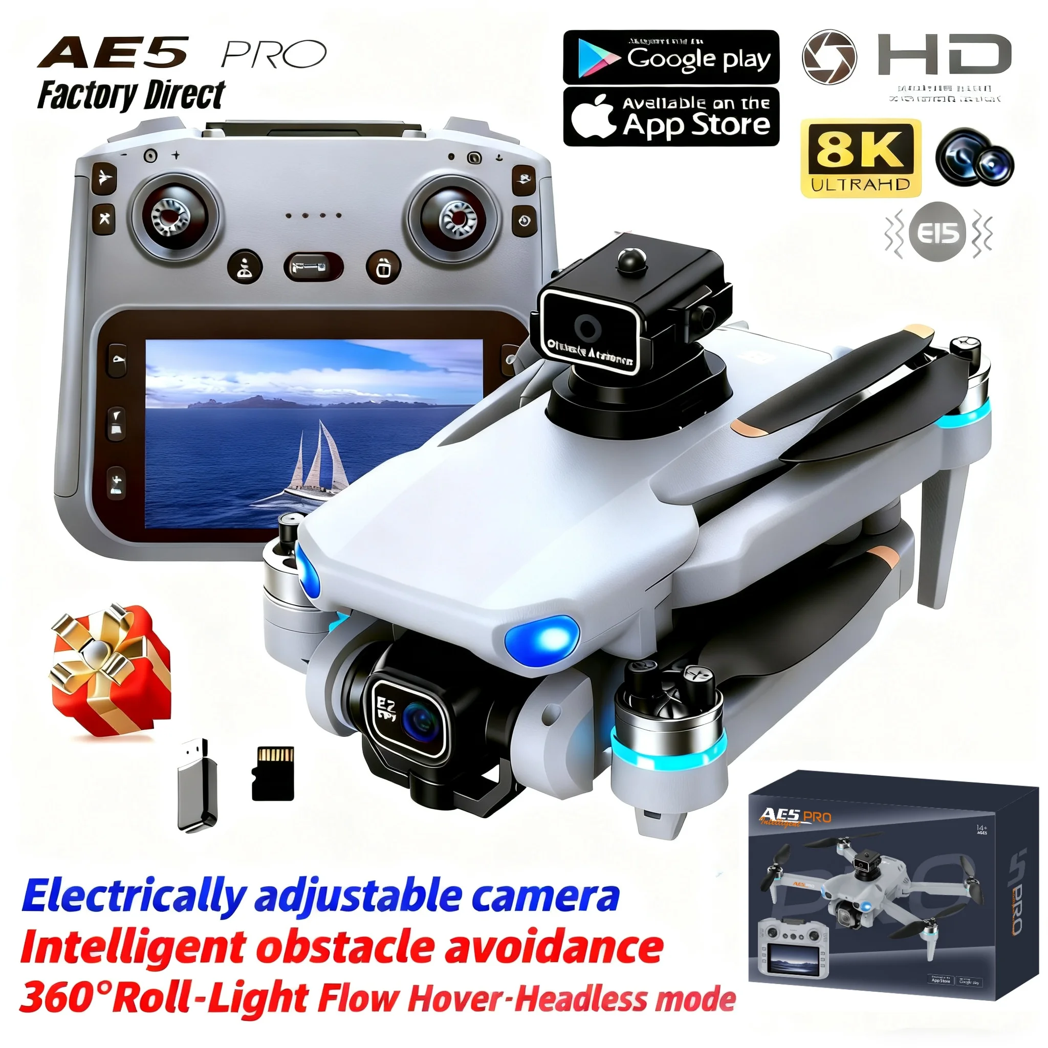 Drone Kit Tricopter - Drone AE5 Pro 8K HD avec